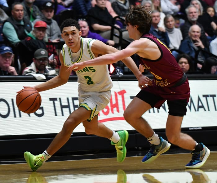 West Linn Central Catholic 6A Oregon boys basketball quarterfinal Taylor Balkom 19